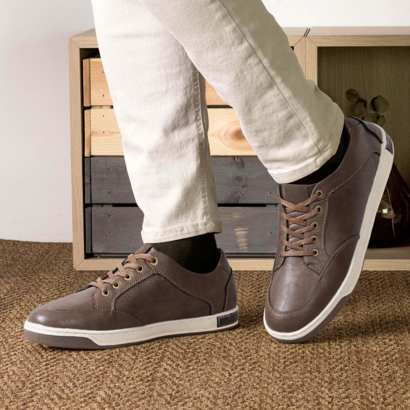 Jousen Men's Sneakers Classic Retro Casual Shoes for Men Breathable Business Dress Sneaker (A81Q07 Dark Brown 14) - Image 4